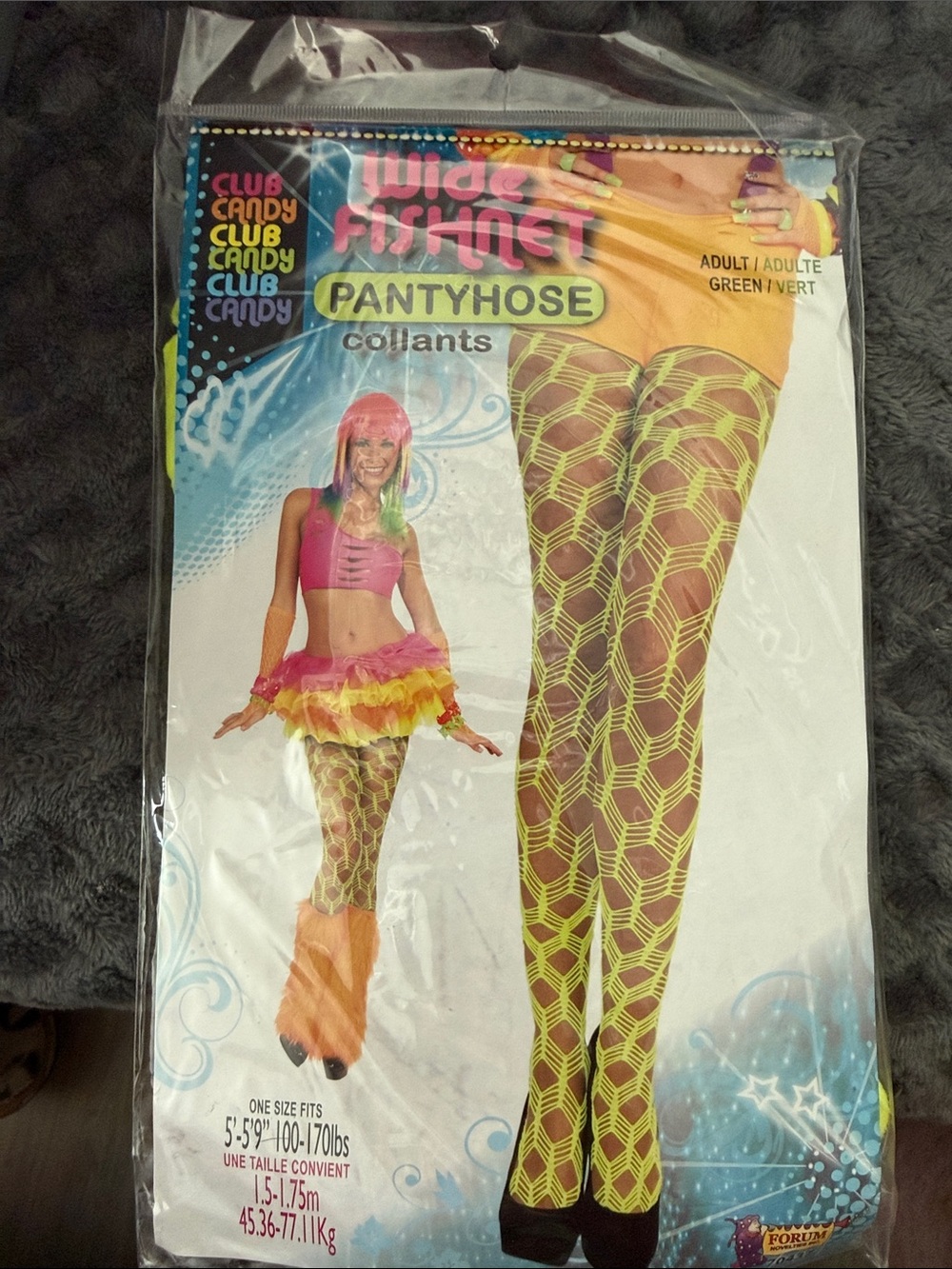 Wide Fishnet Yellow Pantyhose - Costume Accessory